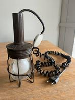 Vintage bruine looplamp 24cm, Huis en Inrichting, Vintage, Ophalen of Verzenden, Zo goed als nieuw, Glas