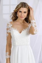 Trouwjurk met lange mouwen maat 40/42, Ophalen of Verzenden, Zo goed als nieuw, Wit, Trouwjurk