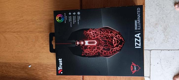 Trust GXT Izza Illuminated Gaming Muis - Nieuw, Computers en Software, Muizen, Nieuw, Muis, Rechtshandig, Bedraad, Gaming muis