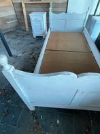 Brocante bed en nachtkastje, Ophalen, Gebruikt, 70 tot 85 cm, Lattenbodem