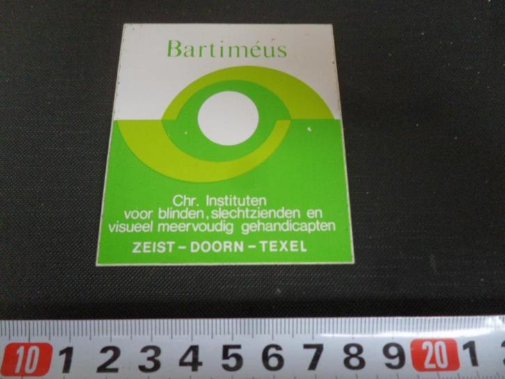sticker zeist doorn texel bartiméus blinden slechtzienden, Verzamelen, Stickers, Zo goed als nieuw, Bedrijf of Vereniging, Ophalen