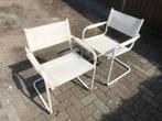 Twee witte buis frame stoelen vintage, Huis en Inrichting, Stoelen, Ophalen, Twee, Wit, Zo goed als nieuw