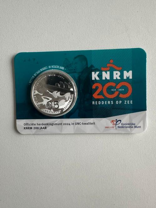 200 jaar KNRM vijfje 2024 - UNC coincard, Postzegels en Munten, Munten | Nederland, Losse munt, Euro's, Zilver, Verzenden