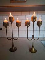 2 vintage messing kandelaars, Antiek en Kunst, Antiek | Kandelaars, Ophalen of Verzenden, Koper of Brons