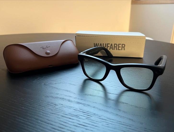 Ray-Ban Meta Wayfarer (2e gen) - Mat Zwart, Heldere Glazen, Sieraden, Tassen en Uiterlijk, Zonnebrillen en Brillen | Heren, Nieuw