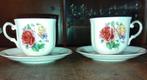 2 London Coll. Bone China Kop en Schotel met Bloemenmotief, Gebruikt, Info@londoncollection.com, Ophalen of Verzenden, London Collection