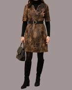 Caroline Biss fluweelachtige jurk met animalprint maat 36, Kleding | Dames, Bruin, Ophalen of Verzenden, Zo goed als nieuw, Knielengte