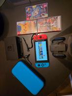 Nintendo Switch + 2 Controllers + Games, Met 2 controllers, Ophalen of Verzenden, Switch Original, Gebruikt