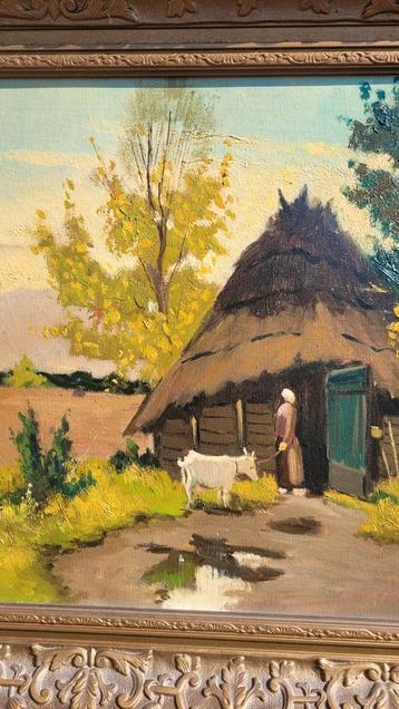 Olieverf schilderij met klassieke lijst - 50x40cm beschikbaar voor biedingen