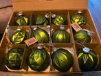 NIEUW 12 Boltze Xmas groene glas-kerstballen 8 cm, Diversen, Kerst, Ophalen of Verzenden, Nieuw