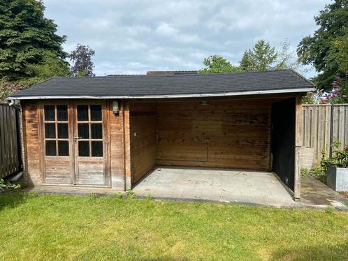 Blokhut met overkapping te koop, Tuin en Terras, Tuinmeubel-accessoires, Gebruikt, Ophalen