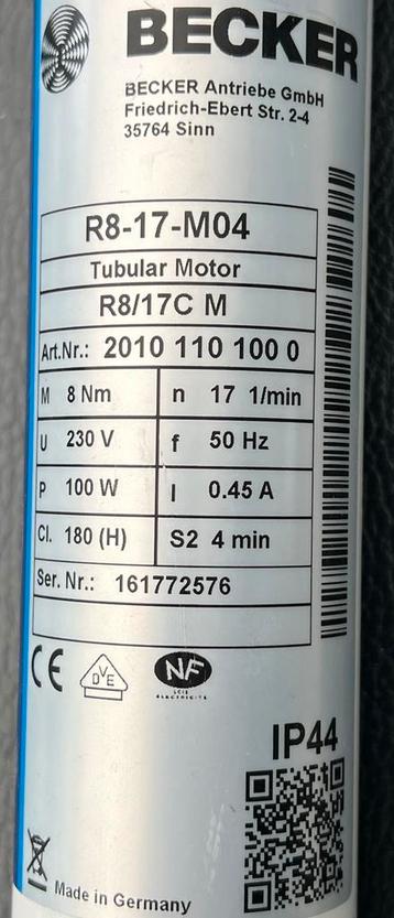 Becker Rolluikmotoren R8-17-M04 beschikbaar voor biedingen
