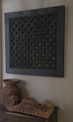 Massief houten wandpaneel bloemen 91x91 cm sleets imperfect, Huis en Inrichting, Woonaccessoires | Wanddecoraties, Ophalen