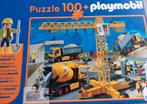 Kinder puzzel playmobip bouwplaats superleuk 100 stukjes, Gebruikt, Ophalen of Verzenden