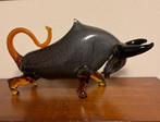Grote stier van glas., Antiek en Kunst, Ophalen