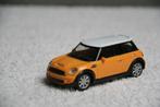 1:43 Welly Mini Cooper S geel met wit dak (8), Ophalen of Verzenden, Nieuw, Auto, Overige merken