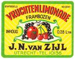 Oud limonade etiket Utrecht, Ophalen of Verzenden, Gebruikt, Overige typen
