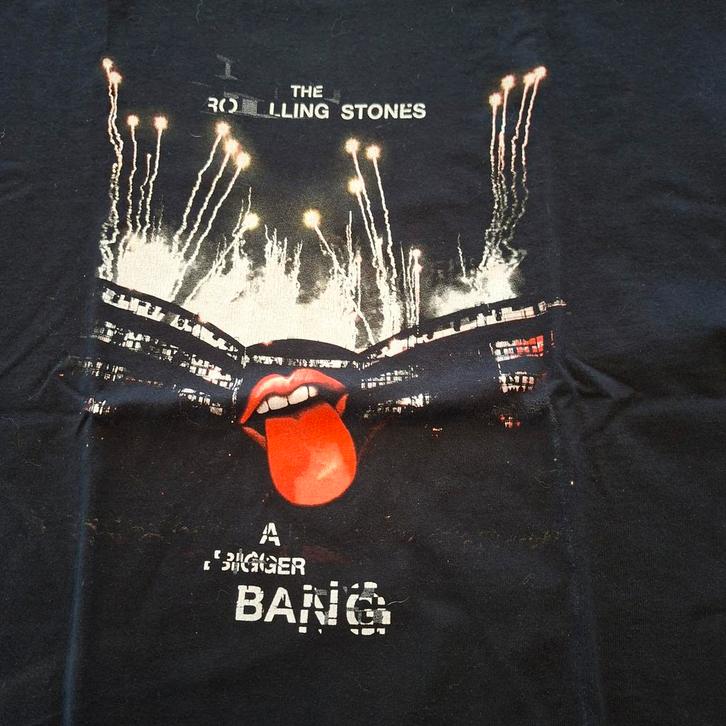 Rolling Stones Concert T-shirt - A Bigger Bang, Kleding | Heren, T-shirts, Gedragen, Overige maten, Zwart, Ophalen of Verzenden