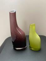 Ikea vintage Okkso vazen, Ophalen of Verzenden, Minder dan 50 cm, Groen, Glas