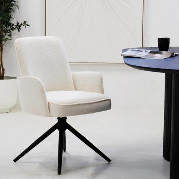 Designer - 6x- Eetkamerstoelen- Draaibaar-met zwarte poten beschikbaar voor biedingen