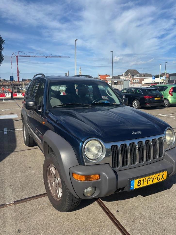 Jeep Cherokee 3.7 V6 AUT 2005 Blauw km163.686, Auto's, Jeep, Particulier, Cherokee, 4x4, ABS, Airbags, Airconditioning, Android Auto