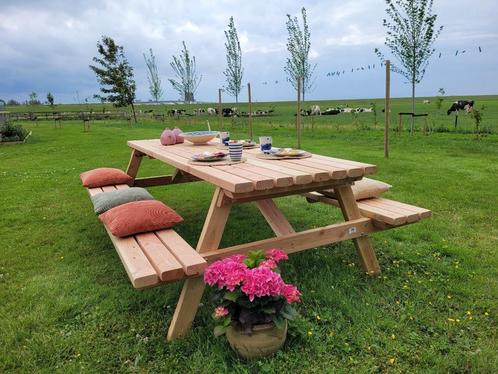 Robuuste Douglas picknicktafel 2,5 m – 44 mm dik hout, Tuin en Terras, Picknicktafels, Nieuw, Rechthoekig, Hout, Ophalen of Verzenden