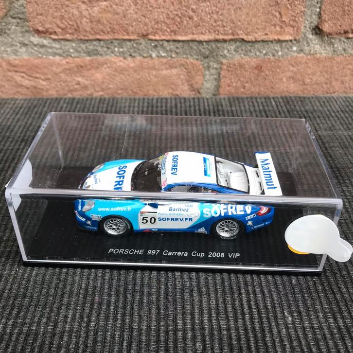 1:43 SPARK PORSCHE 997 CARRERA CUP 2008 VIP, Hobby en Vrije tijd, Modelauto's | 1:43, Nieuw, Auto, Overige merken, Ophalen of Verzenden