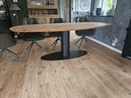 Eiken tafel eettafel | Rond | Ovaal | Deens | Boomstam, Eikenhout, Ophalen of Verzenden, Vijf personen of meer, Rechthoekig