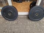 2x 25kg bumper plates schijven 50mm, Ophalen