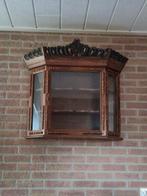 Houten vitrinekast antiek, Ophalen, 25 tot 50 cm, 50 tot 100 cm, Minder dan 100 cm