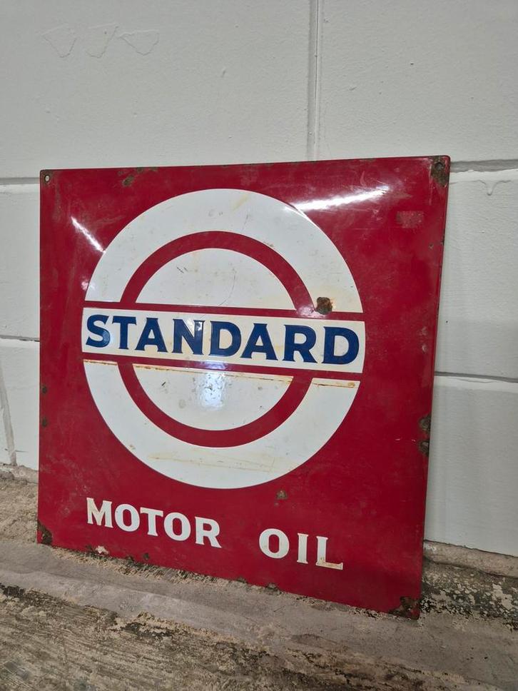 Emaille Reclamebord Standard Motor Oil, Antiek en Kunst, Antiek | Emaille, Ophalen of Verzenden
