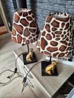 Twee Luipaard Lampjes voor Dressoir, Huis en Inrichting, Lampen | Tafellampen, Ophalen, Metaal, Zo goed als nieuw, Modern