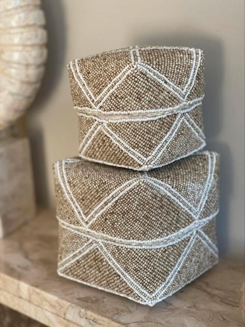 Kralen offermanden set van 2, Huis en Inrichting, Woonaccessoires | Schalen en Manden, Nieuw, Verzenden