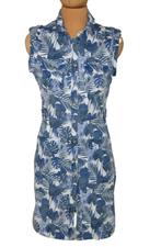 Geisha jeans-jurkje, jurkje, blauw floral, Mt. XS, Geisha, Zo goed als nieuw, Maat 34 (XS) of kleiner, Boven de knie