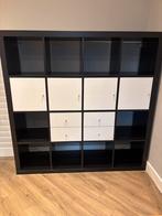IKEA Kallax kast - zwart/bruin - 147x147x39 cm, Ophalen, Gebruikt, 100 tot 150 cm, 25 tot 50 cm