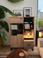 Mooie houten kast met zwarte accenten, Ophalen, Gebruikt, 50 tot 100 cm, Met lade(s)
