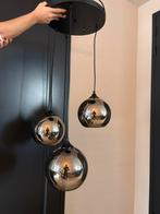 Lamp 3 bollen smokey grey glass, Huis en Inrichting, Lampen | Hanglampen, Ophalen, Zo goed als nieuw, Minder dan 50 cm