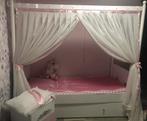 Hemelbed met nachtkastje roze/wit, Kinderen en Baby's, Kinderkamer | Bedden, Ophalen, Zo goed als nieuw, 180 cm of meer, 85 tot 100 cm