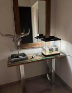 Richmond kensington sidetable en spiegel met glasplaat, Huis en Inrichting, Ophalen, Zo goed als nieuw, Hout, 100 tot 150 cm
