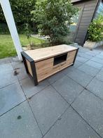 Leuk tv-meubel houtlook/zwart, Ophalen, Zo goed als nieuw, 25 tot 50 cm, Minder dan 100 cm