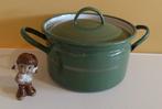 Vintage BK Emaille reseda groene pan 22 cm, Antiek en Kunst, Antiek | Emaille, Ophalen of Verzenden