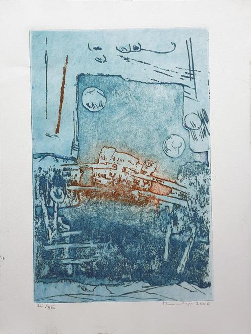 Licht EA II/VII + gedicht - Kunstenaar: Jan Montyn, Antiek en Kunst, Kunst | Etsen en Gravures, Ophalen of Verzenden