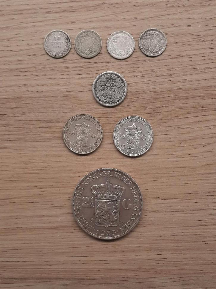 Munten Koningin Wilhelmina, Postzegels en Munten, Munten | Nederland, Setje, Overige waardes, Koningin Wilhelmina, Zilver, Verzenden