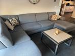 Grijze U-Bank met comfortabele zit, Ophalen, Gebruikt, 100 tot 125 cm, Hoekbank