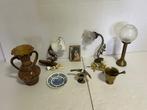 Fraaie verzameling antiek - o.a. lampen / vijzel / vaas, Antiek en Kunst, Ophalen