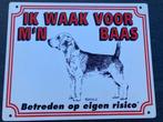 Waakbord - Beagle - Ik waak voor m’n baas, Dieren en Toebehoren, Ophalen of Verzenden, Gebruikt