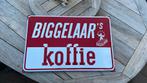 Emaille reclame bord Biggelaar ‘s Koffie Langcat Bussum, Ophalen of Verzenden