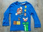 Super Mario longsleeve blauw maat 110 H&M T-shirt lang mouw, H&M, Ophalen of Verzenden, Zo goed als nieuw, Shirt of Longsleeve