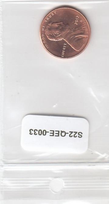 S22-QEE-0033-M50 United States 1 Cent UNC 2012 KM468 D  