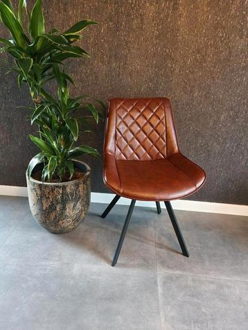 Prachtige leren eetkamerstoelen bruin, nieuw, tot 50%korting beschikbaar voor biedingen